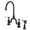 Kingston Brass Bridge Kitchen Faucet with Brass Sprayer, Oil Rubbed Bronze KS7795PLBS - alternate 1